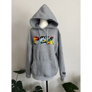 DGK Gray Hoodie M Camo Chenille Logo Dirty Ghetto Kids Skate Streetwear Hip Hop